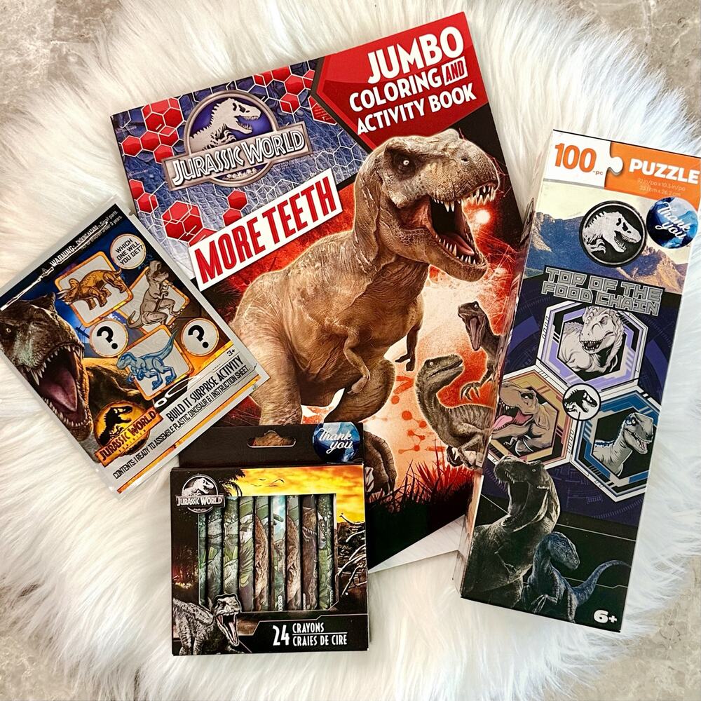Jurassic World Jumbo Coloring & Activity Book, 100pc Puzzle, & Build It Surprise